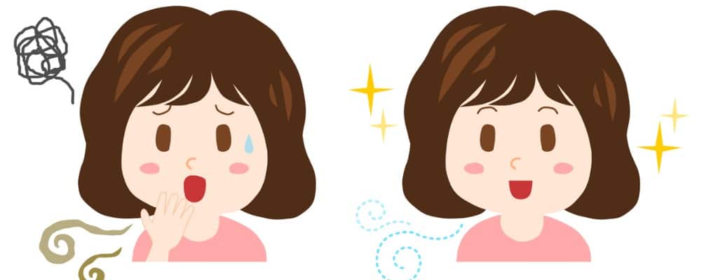 口臭する・しない女性イラスト