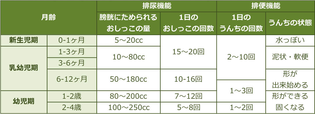 赤ちゃんの排泄回数