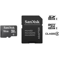 サンディスク 16GB Class4対応microSDHCカードSDHC変換アダプタ付 SDSDQ-016G-J35U マイクロSD